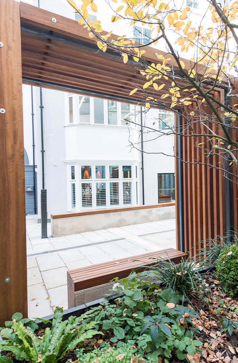Enterprise House exterior courtyard.