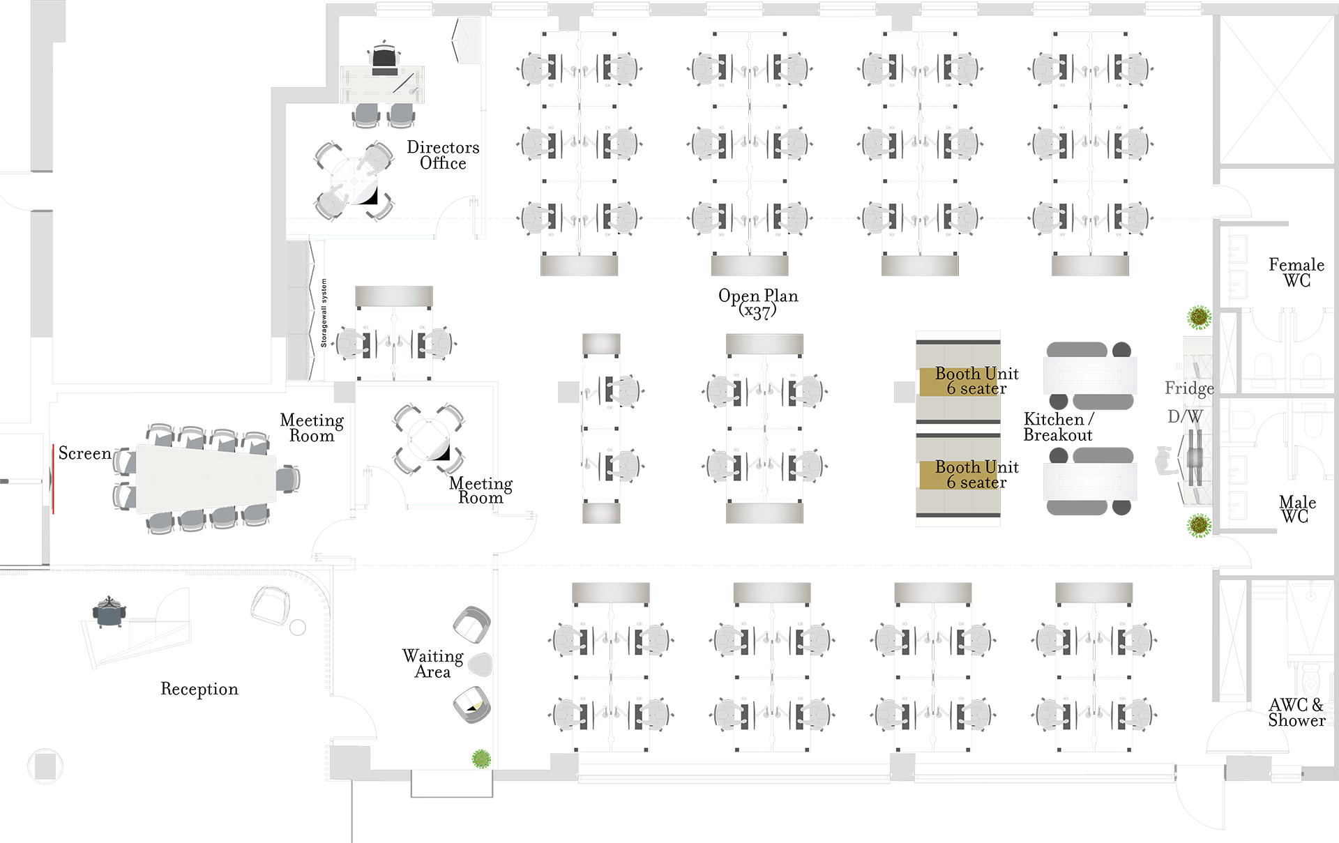 One Edmund Gardens high density spaceplan.