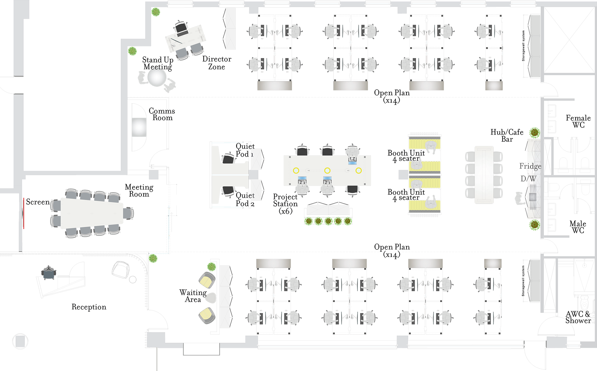 One Edmund Gardens low density spaceplan.