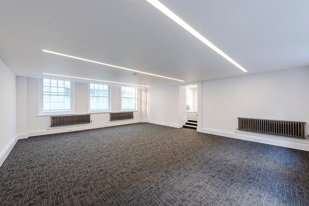 Aerial view of Edmund Gardens Courtyard.