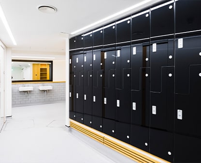 Row of lockers.